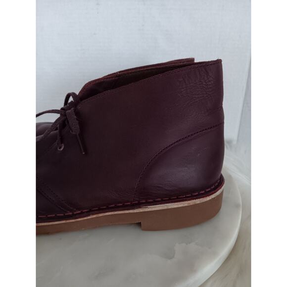 Clarks Bushacre Men\'s Size 10 Desert Boots Leather Burgundy 15522 main image 9